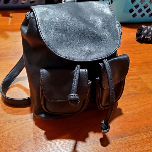 wild fable Bags Black Faux Leather Backpack Purse Wild Fable Poshmark